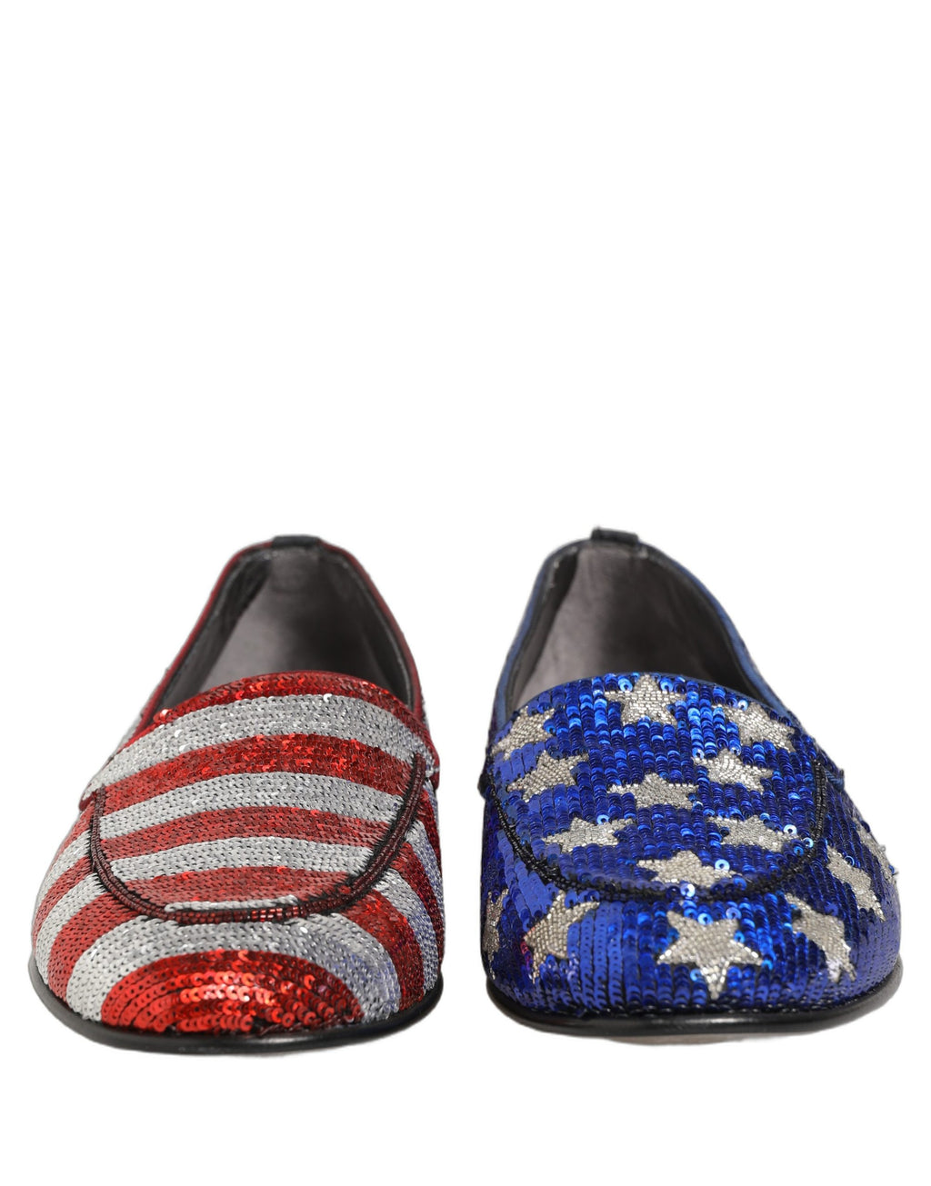 Dolce & Gabbana Multicolor Flag Sequin Dress Loafers Shoes
