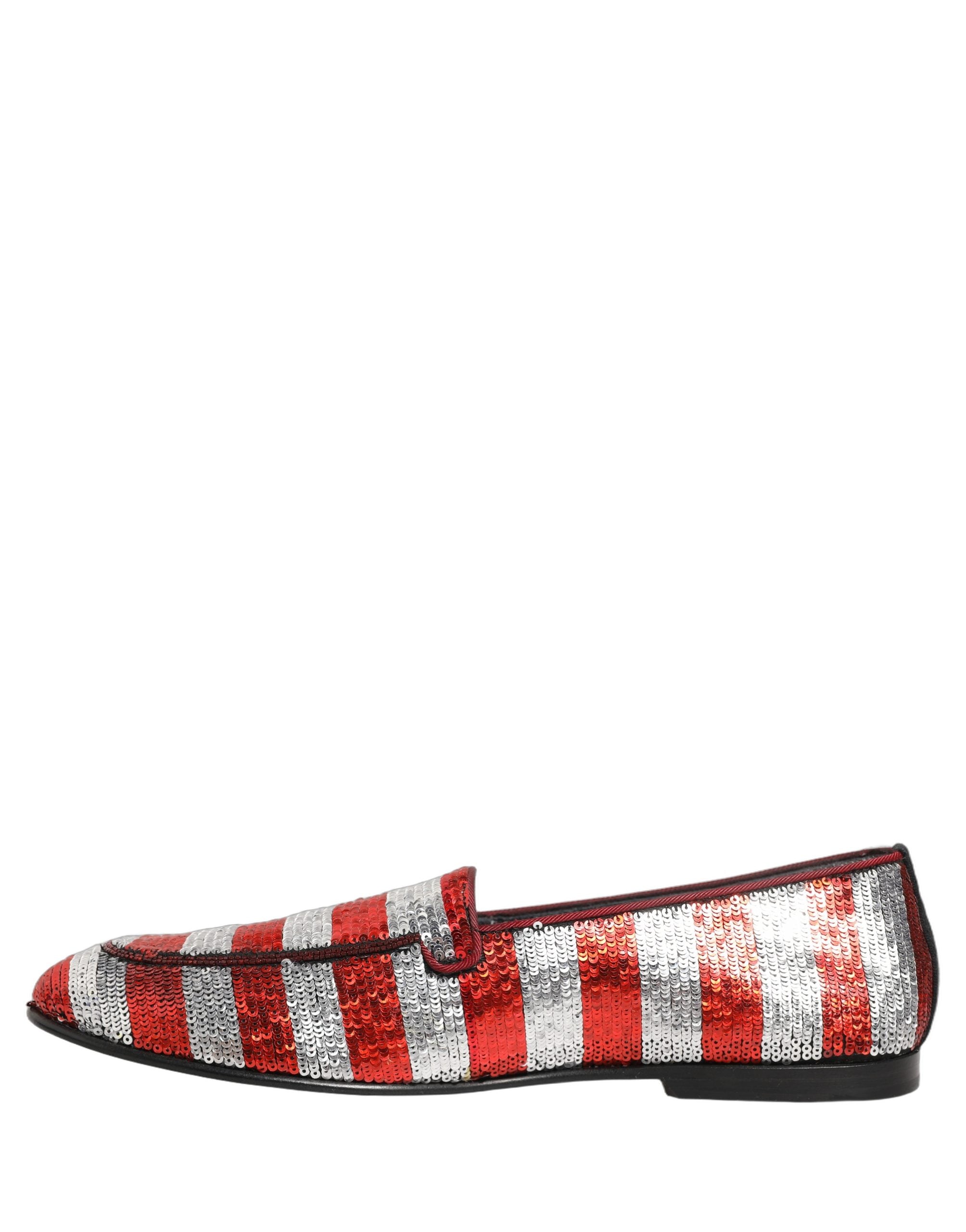 Dolce & Gabbana Multicolor Flag Sequin Dress Loafers Shoes