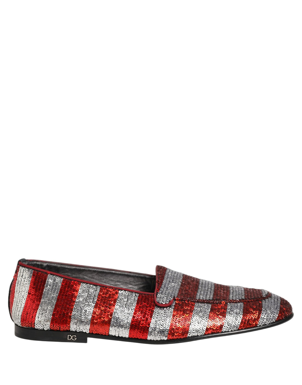 Dolce & Gabbana Multicolor Flag Sequin Dress Loafers Shoes