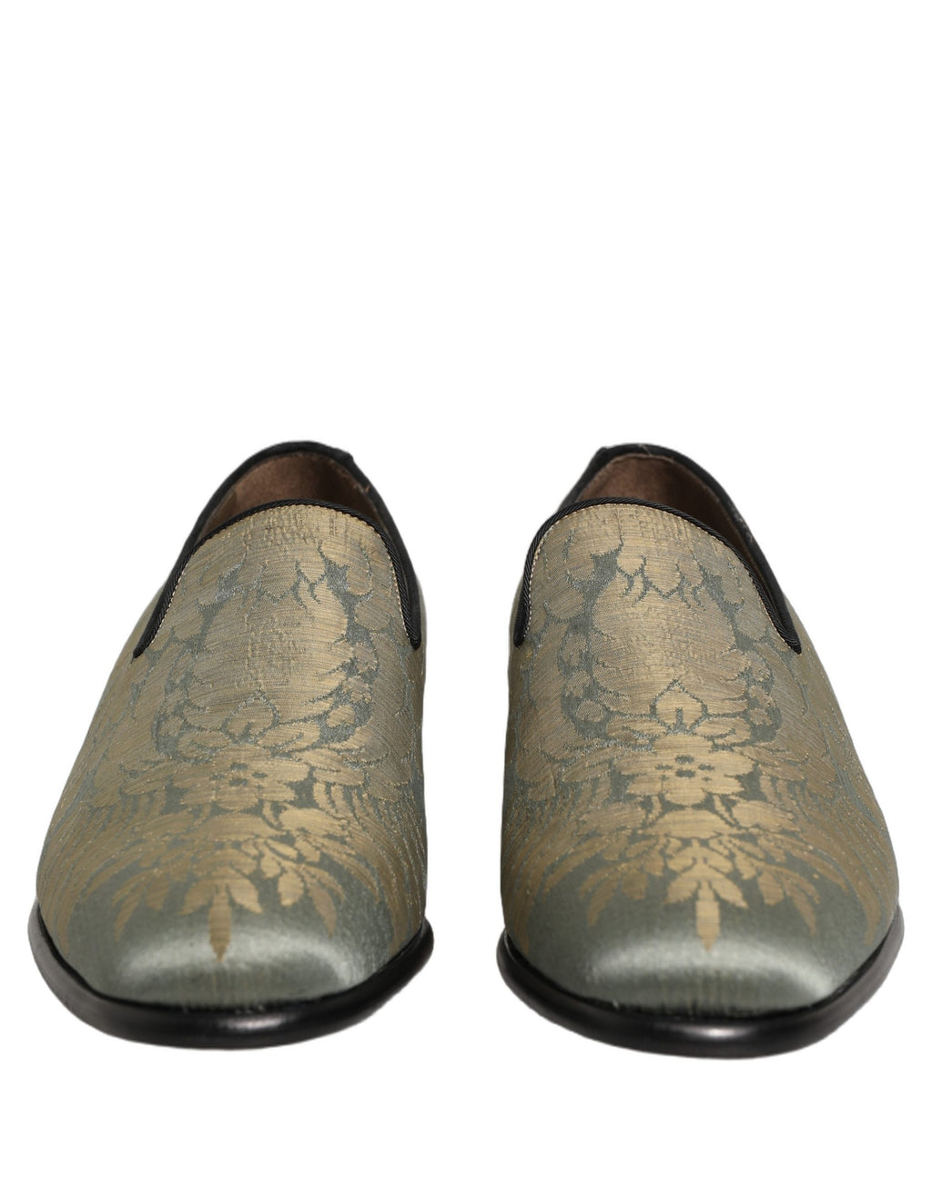 Dolce & Gabbana Goldfarbene Jacquard-Loafer zum Hineinschlüpfen