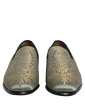 Dolce & Gabbana Goldfarbene Jacquard-Loafer zum Hineinschlüpfen
