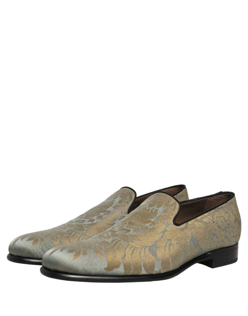 Dolce & Gabbana Goldfarbene Jacquard-Loafer zum Hineinschlüpfen