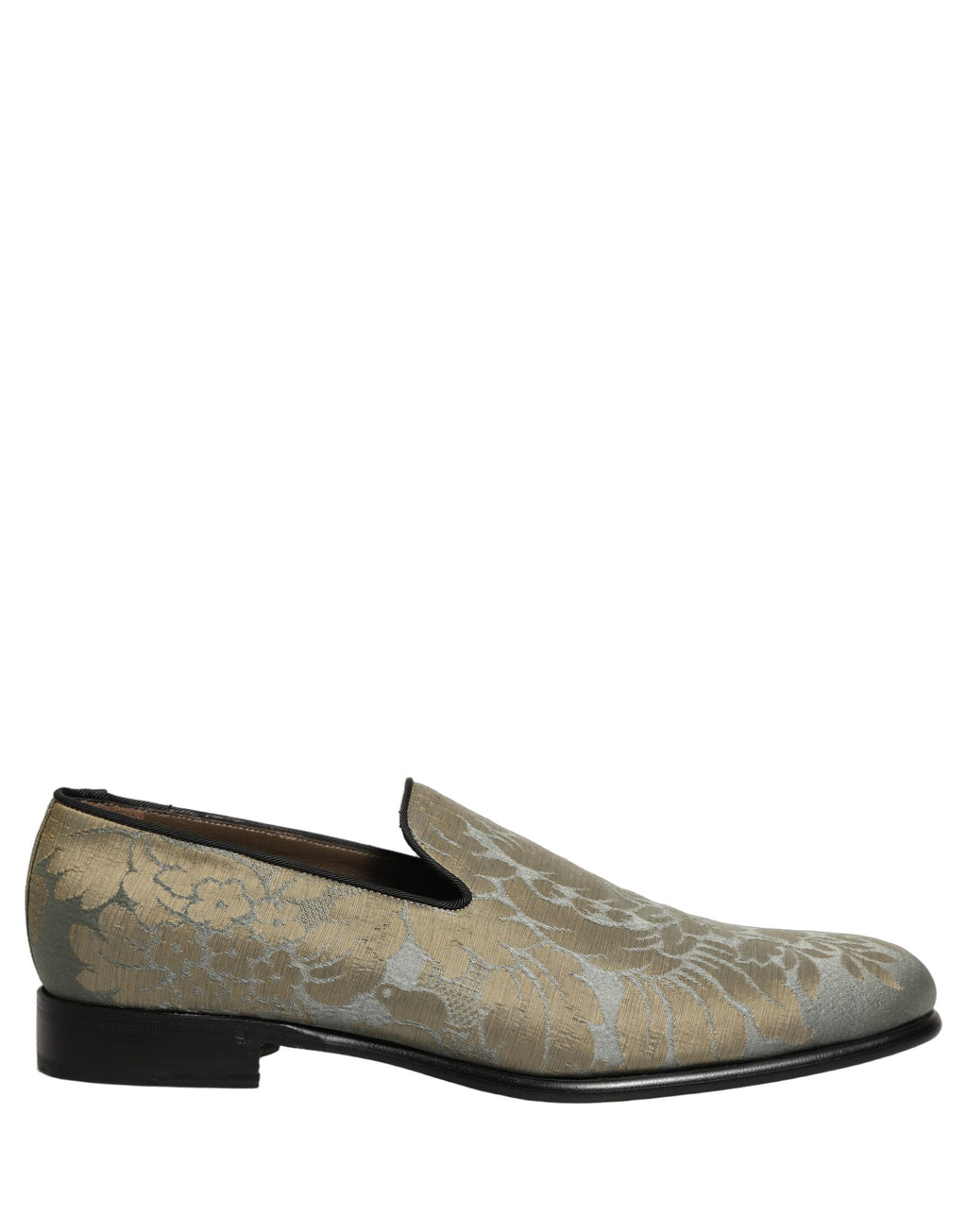 Dolce & Gabbana Goldfarbene Jacquard-Loafer zum Hineinschlüpfen