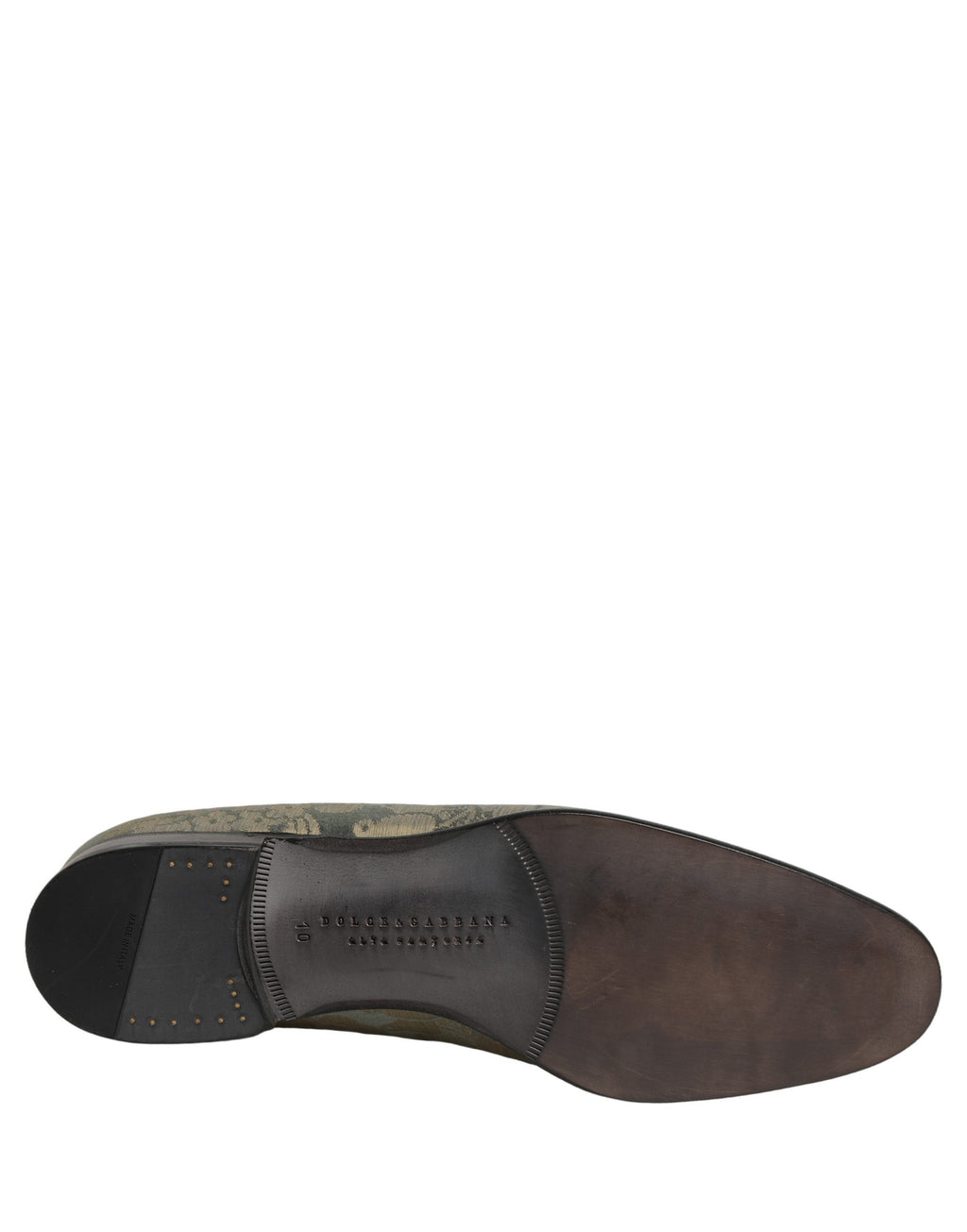 Dolce & Gabbana Goldfarbene Jacquard-Loafer zum Hineinschlüpfen