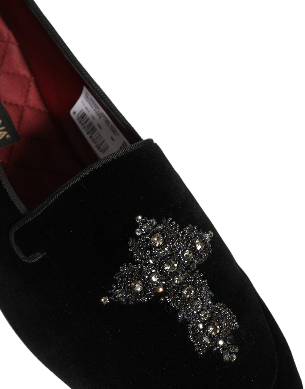 Dolce & Gabbana Schwarze Mokassins aus Wildleder mit Verzierungen