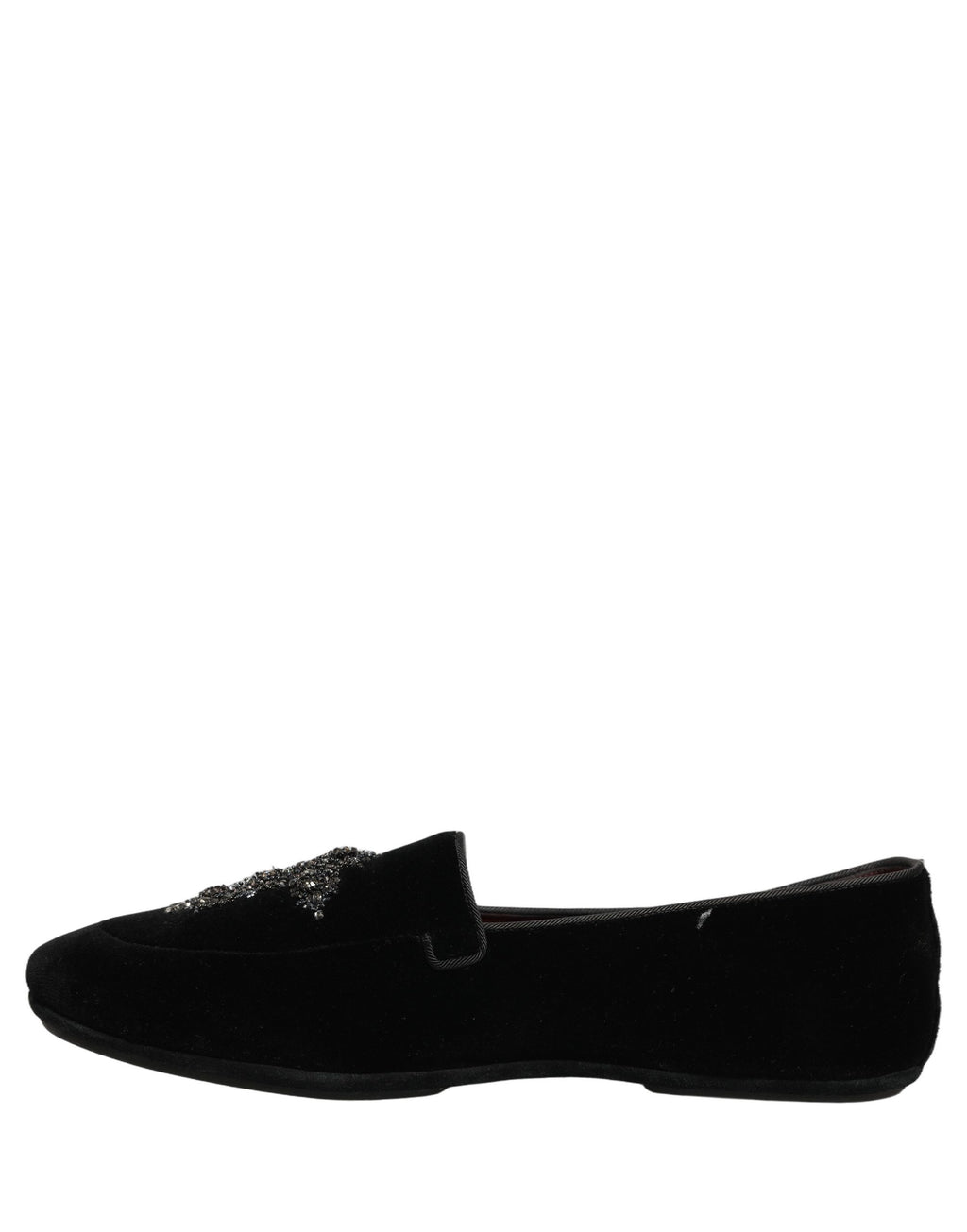 Dolce & Gabbana Schwarze Mokassins aus Wildleder mit Verzierungen