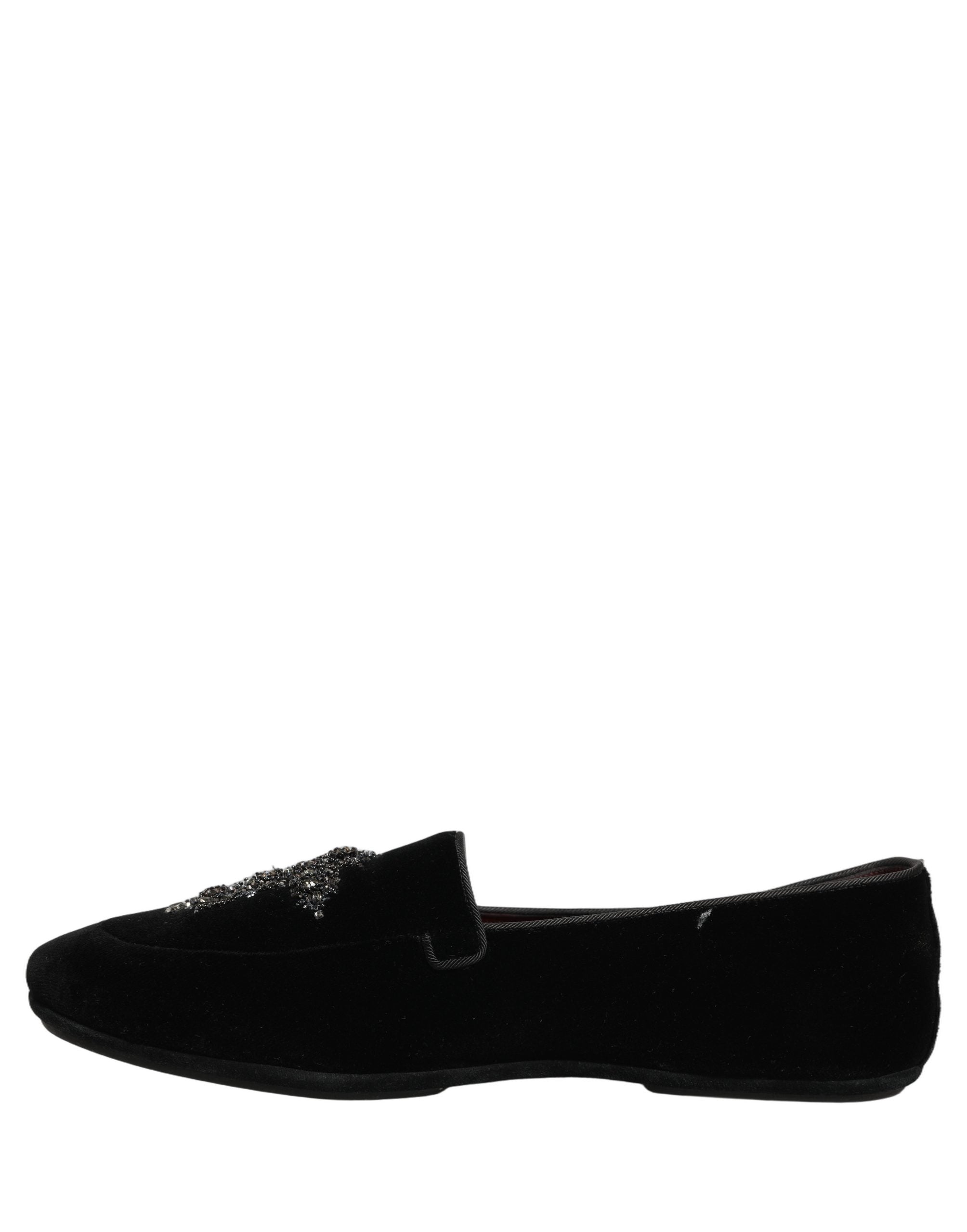 Dolce & Gabbana Schwarze Mokassins aus Wildleder mit Verzierungen