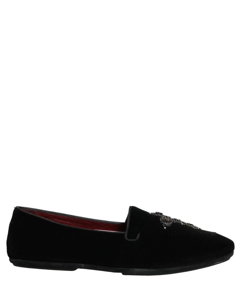 Dolce & Gabbana Schwarze Mokassins aus Wildleder mit Verzierungen