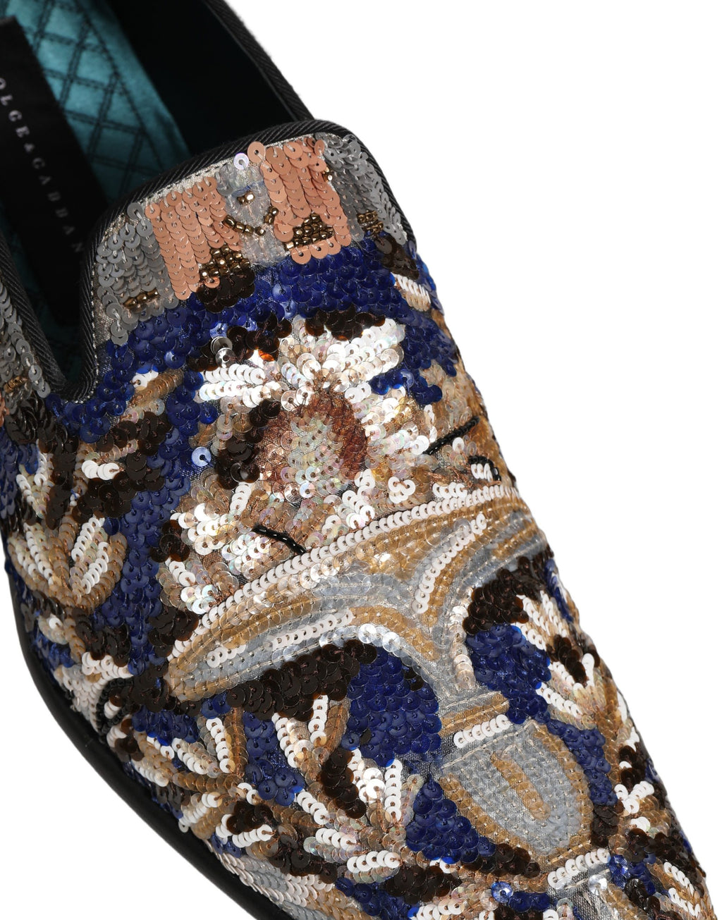 Dolce & Gabbana Multicolor bestickte Loafer mit Pailletten