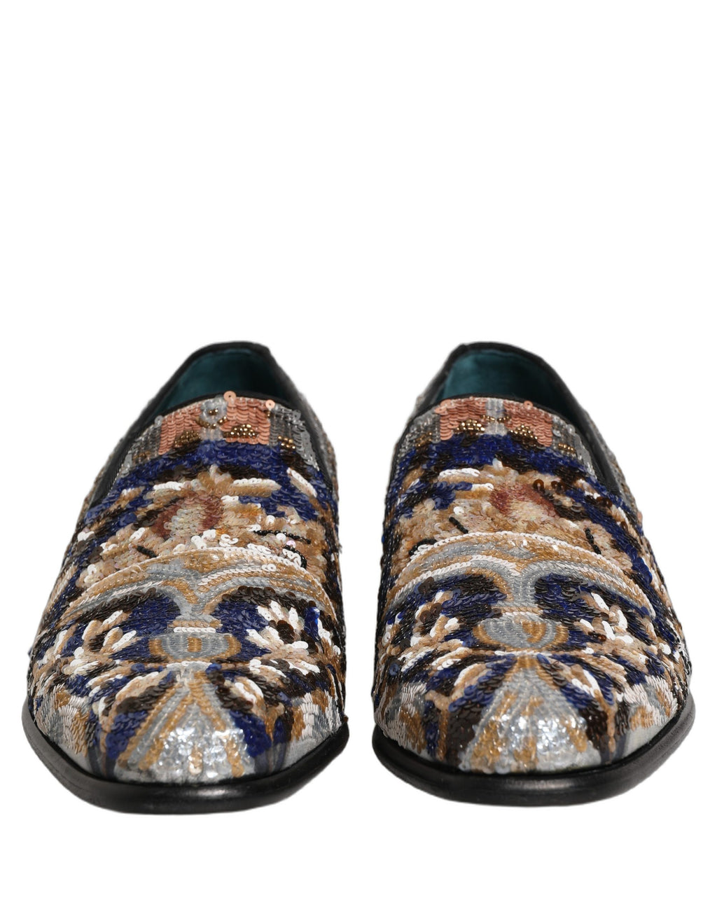 Dolce & Gabbana Multicolor bestickte Loafer mit Pailletten