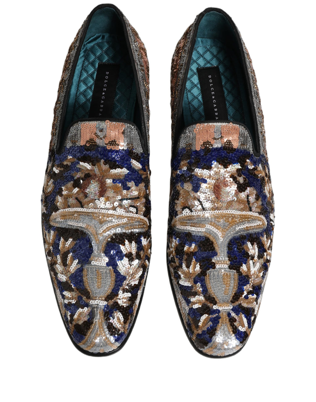 Dolce & Gabbana Multicolor bestickte Loafer mit Pailletten