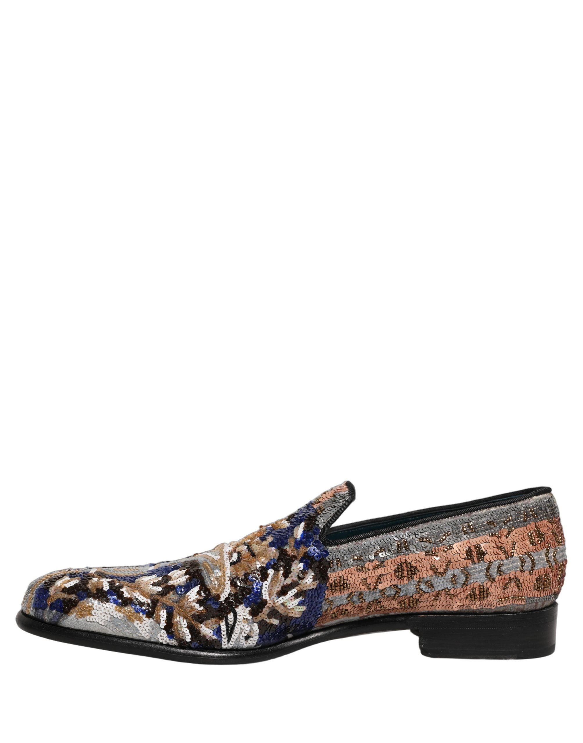 Dolce & Gabbana Multicolor bestickte Loafer mit Pailletten
