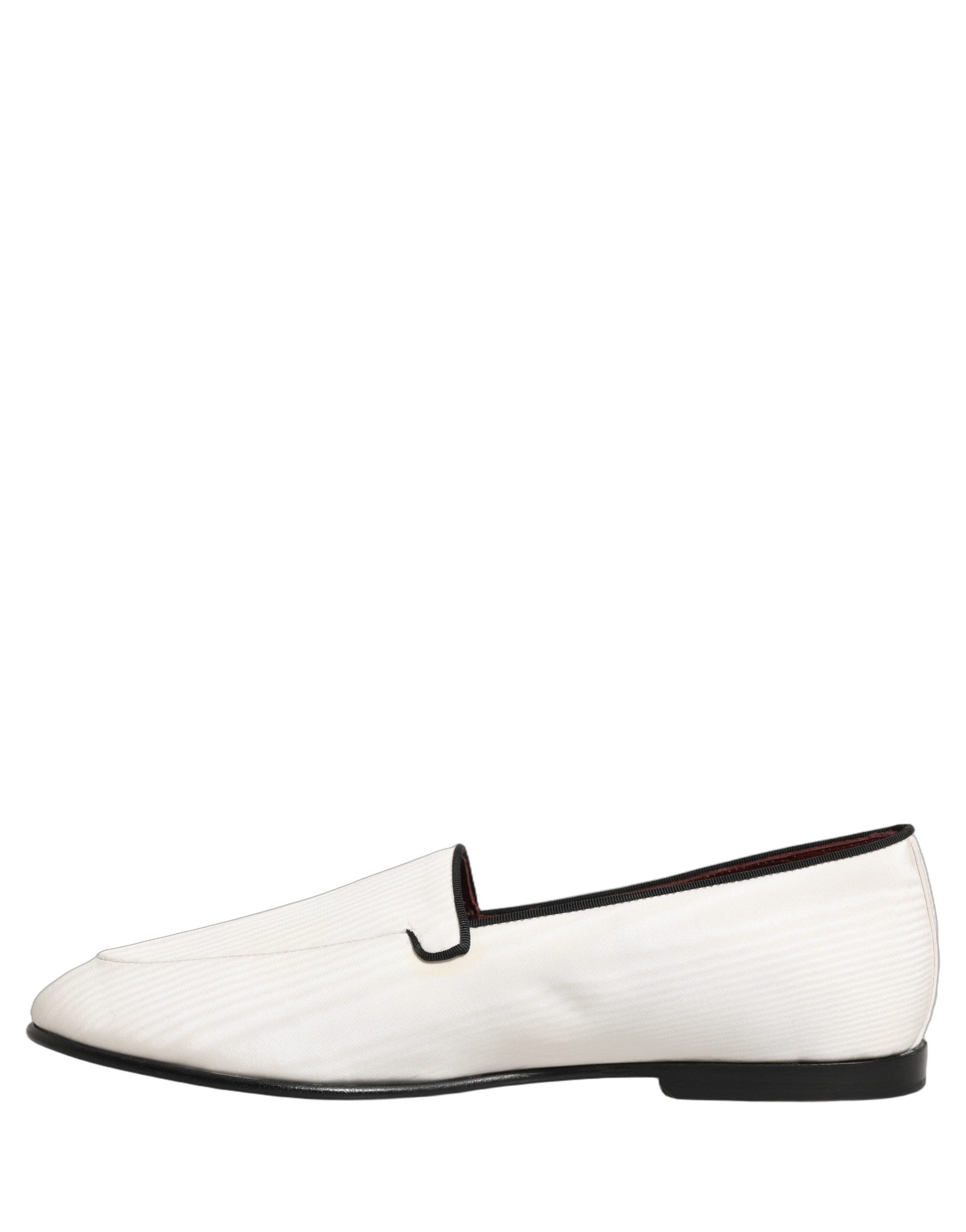 Dolce & Gabbana Weiße Samt-Slipper für Herren, Loafer-Schuhe