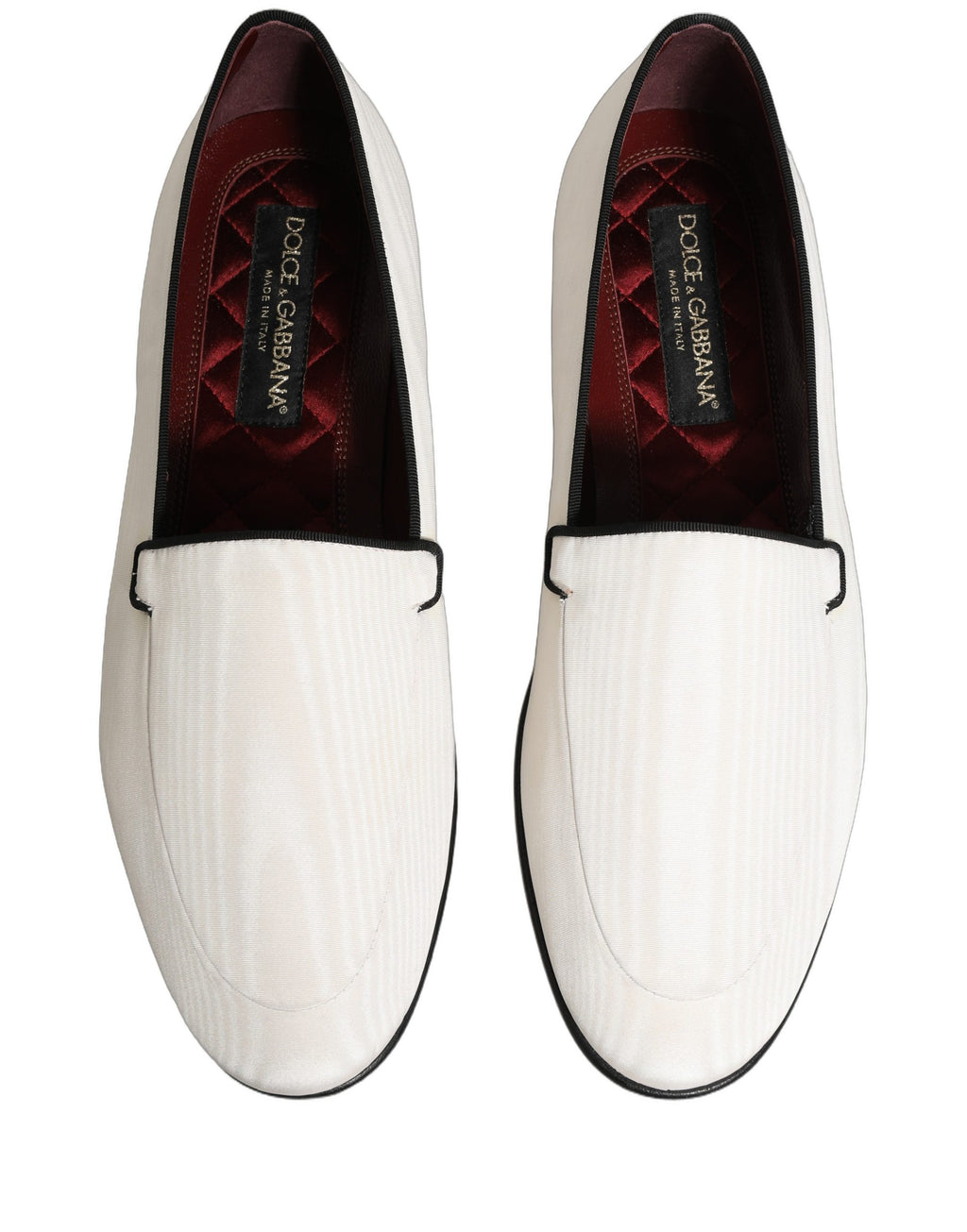 Dolce & Gabbana Weiße Samt-Slipper für Herren, Loafer-Schuhe
