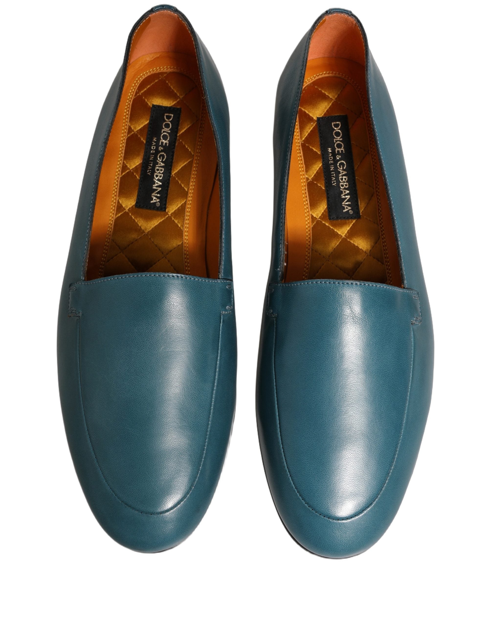 Dolce & Gabbana Blaue Leder Loafer mit Logo für Herren