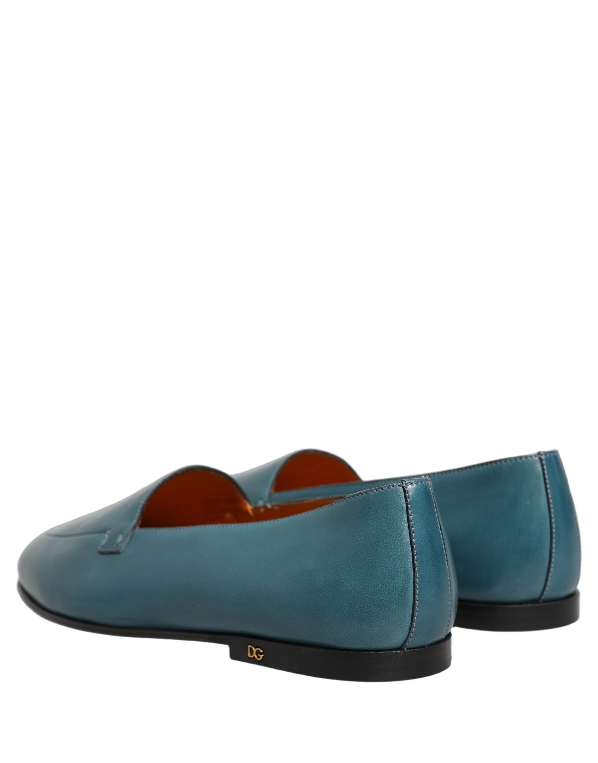Dolce & Gabbana Blaue Leder Loafer mit Logo für Herren