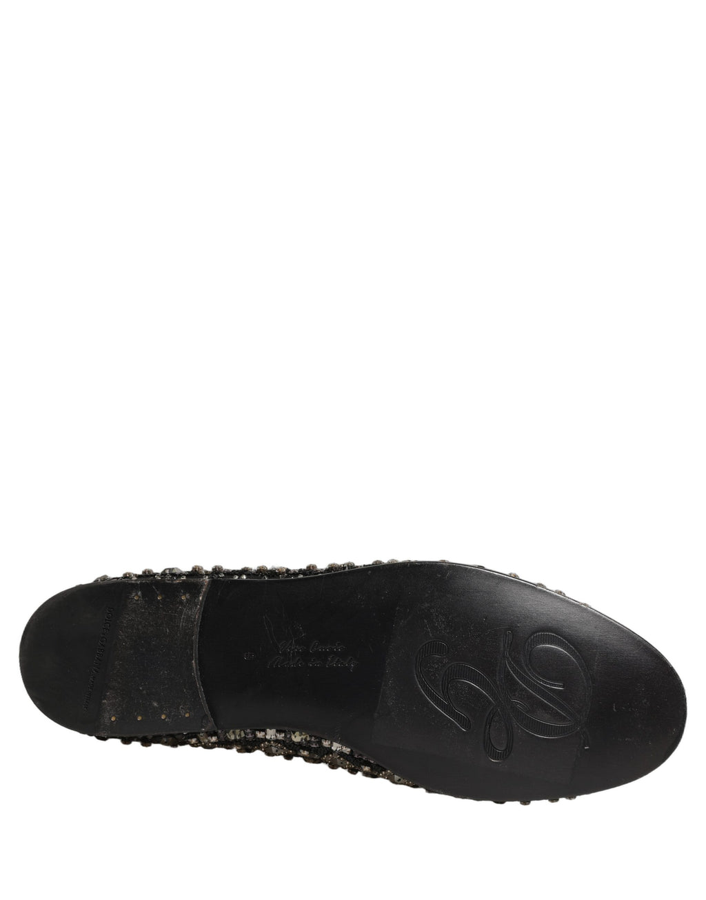 Dolce & Gabbana Silberne Leder Loafer mit Logo zum Hineinschlüpfen