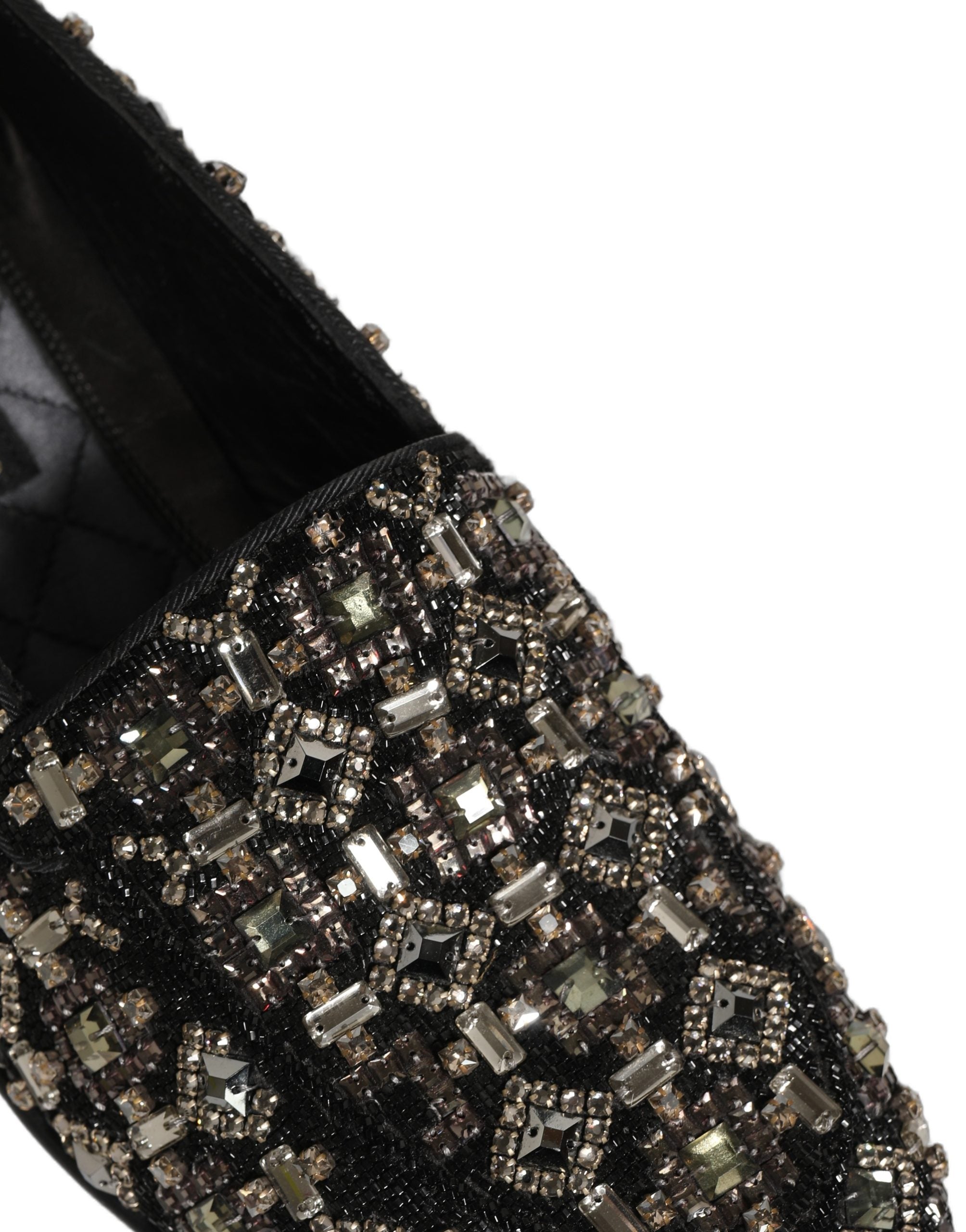 Dolce & Gabbana Schwarze Loafer mit Kristallbesatz