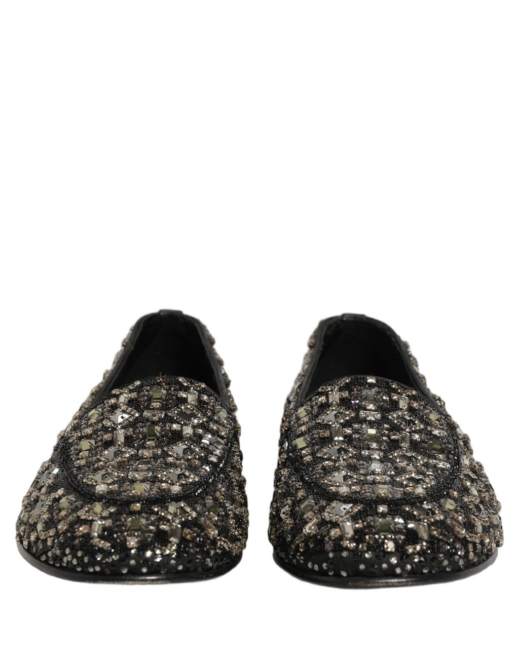 Dolce & Gabbana Schwarze Loafer mit Kristallbesatz