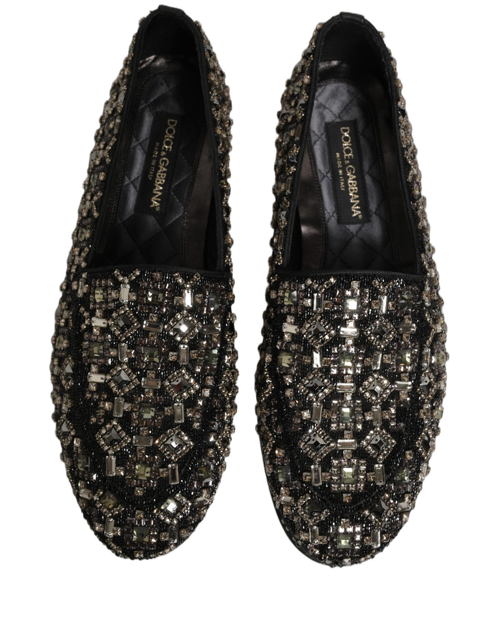 Dolce & Gabbana Schwarze Loafer mit Kristallbesatz
