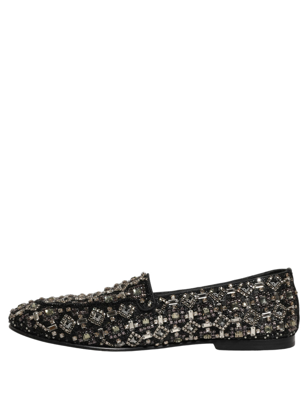 Dolce & Gabbana Schwarze Loafer mit Kristallbesatz