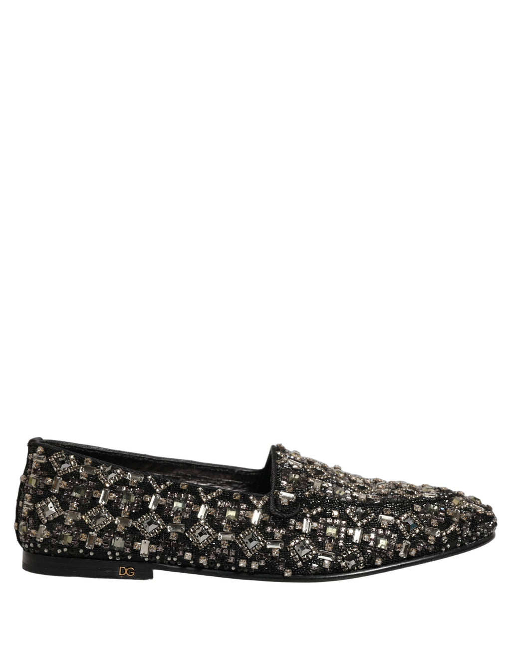 Dolce & Gabbana Schwarze Loafer mit Kristallbesatz