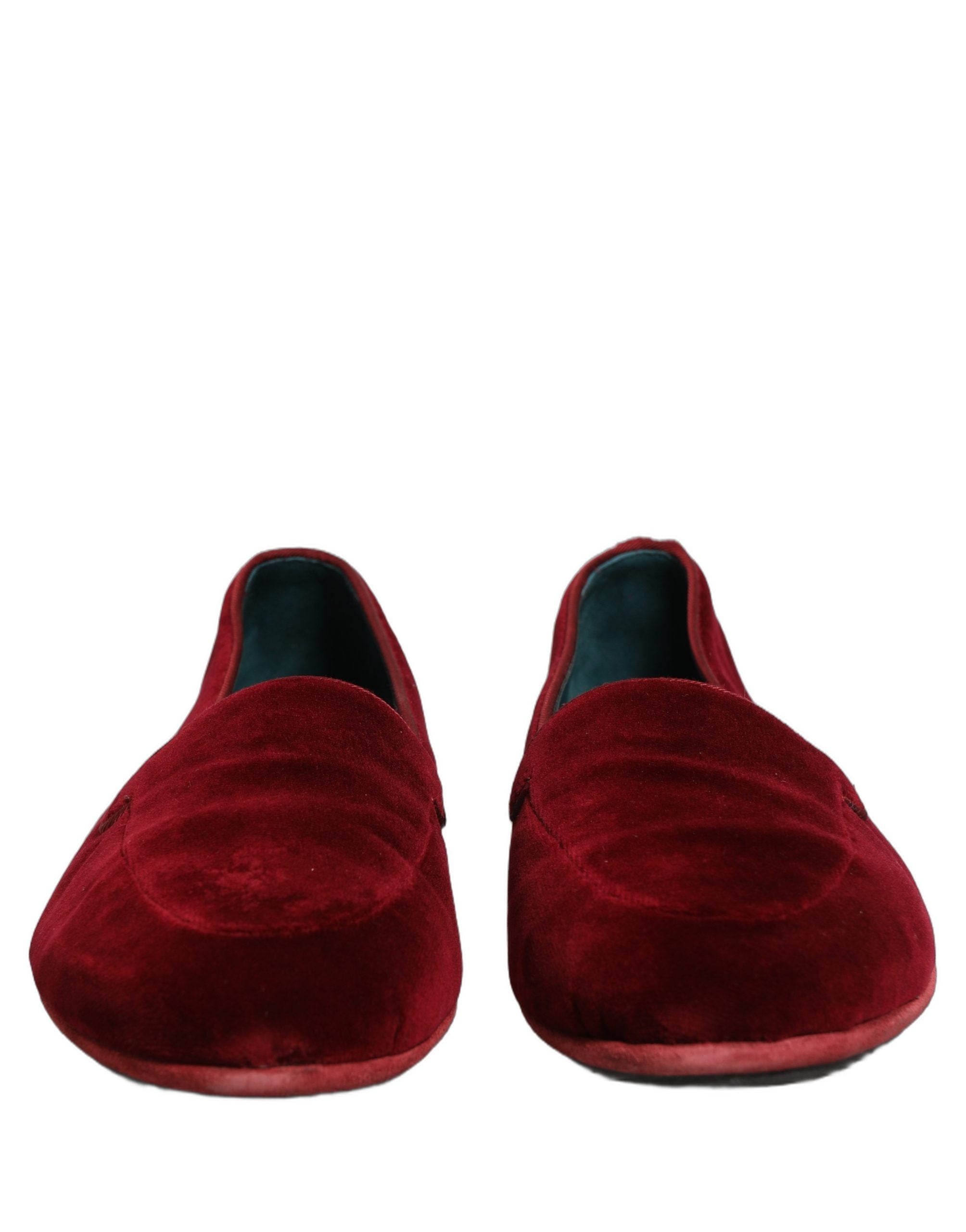 Dolce & Gabbana Burgundfarbene Samt-Slipper für Herren