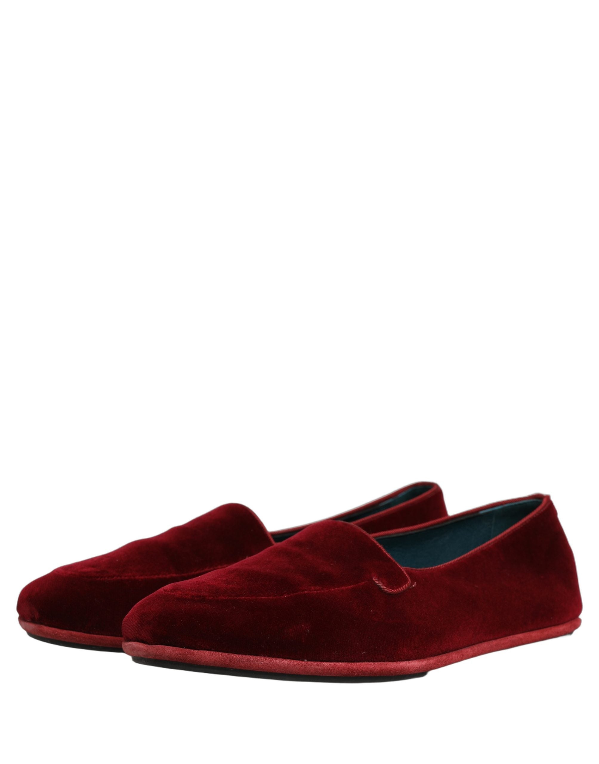 Dolce & Gabbana Burgundfarbene Samt-Slipper für Herren