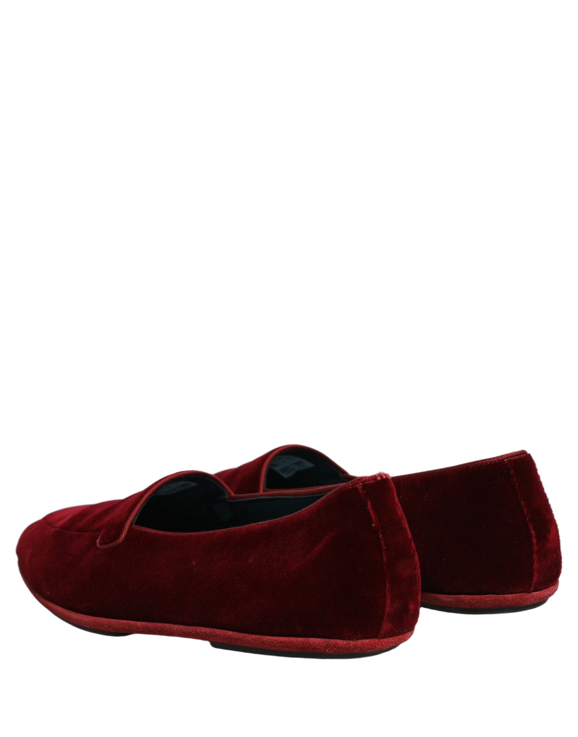 Dolce & Gabbana Burgundfarbene Samt-Slipper für Herren