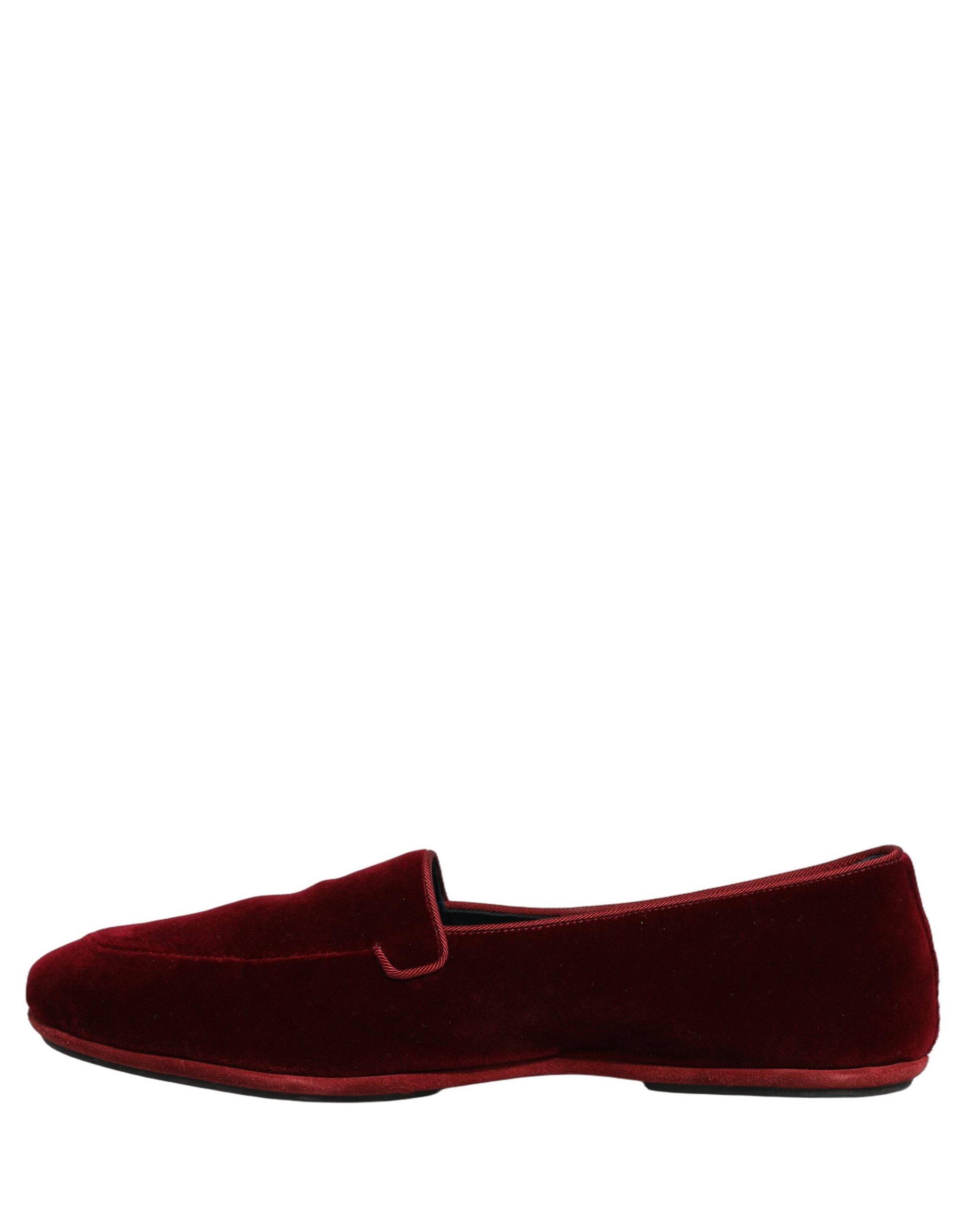 Dolce & Gabbana Burgundfarbene Samt-Slipper für Herren