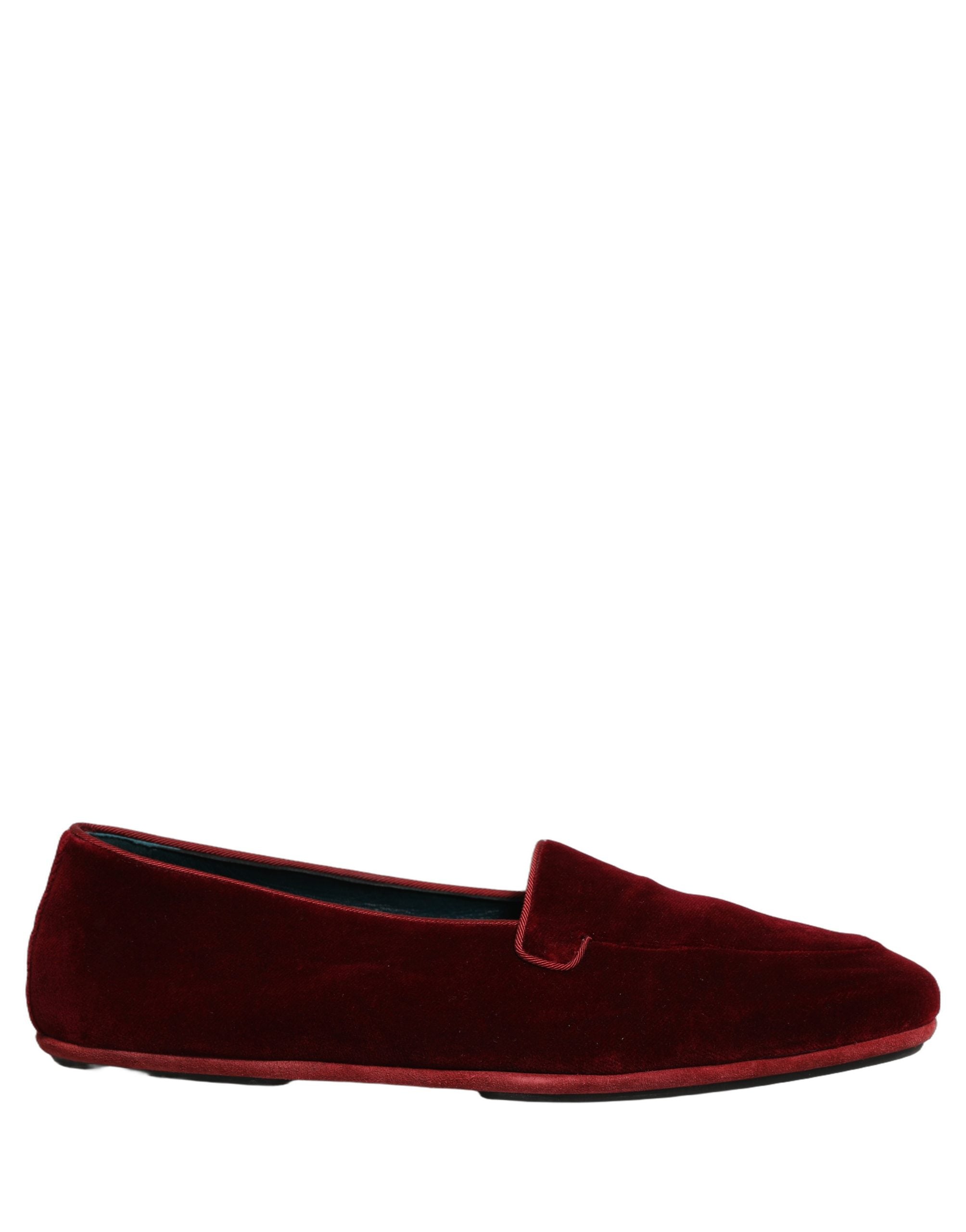 Dolce & Gabbana Burgundfarbene Samt-Slipper für Herren