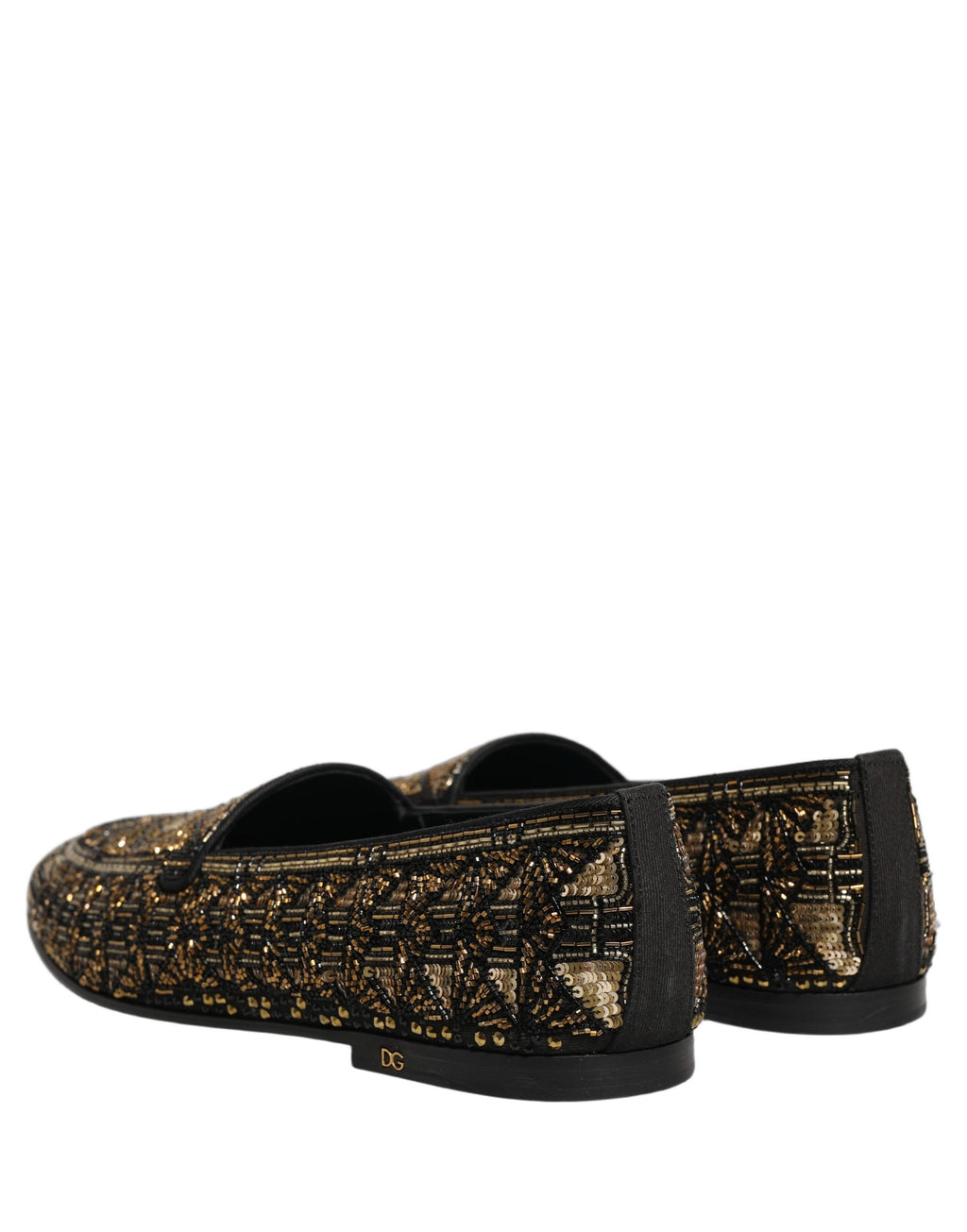 Dolce & Gabbana Schwarze Loafer mit Goldverzierungen