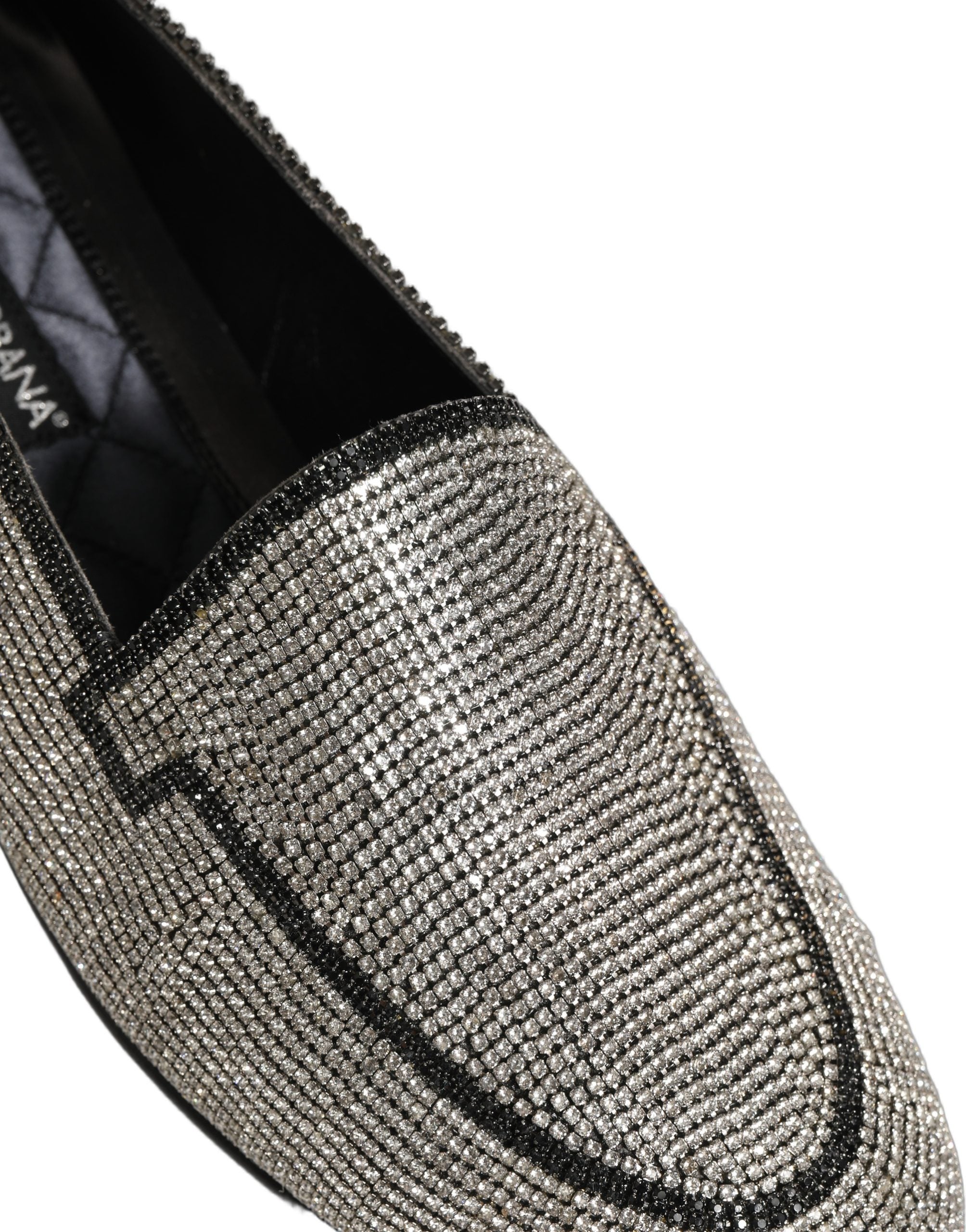 Dolce & Gabbana Herren-Loafer mit silbernen Kristall-Verzierungen