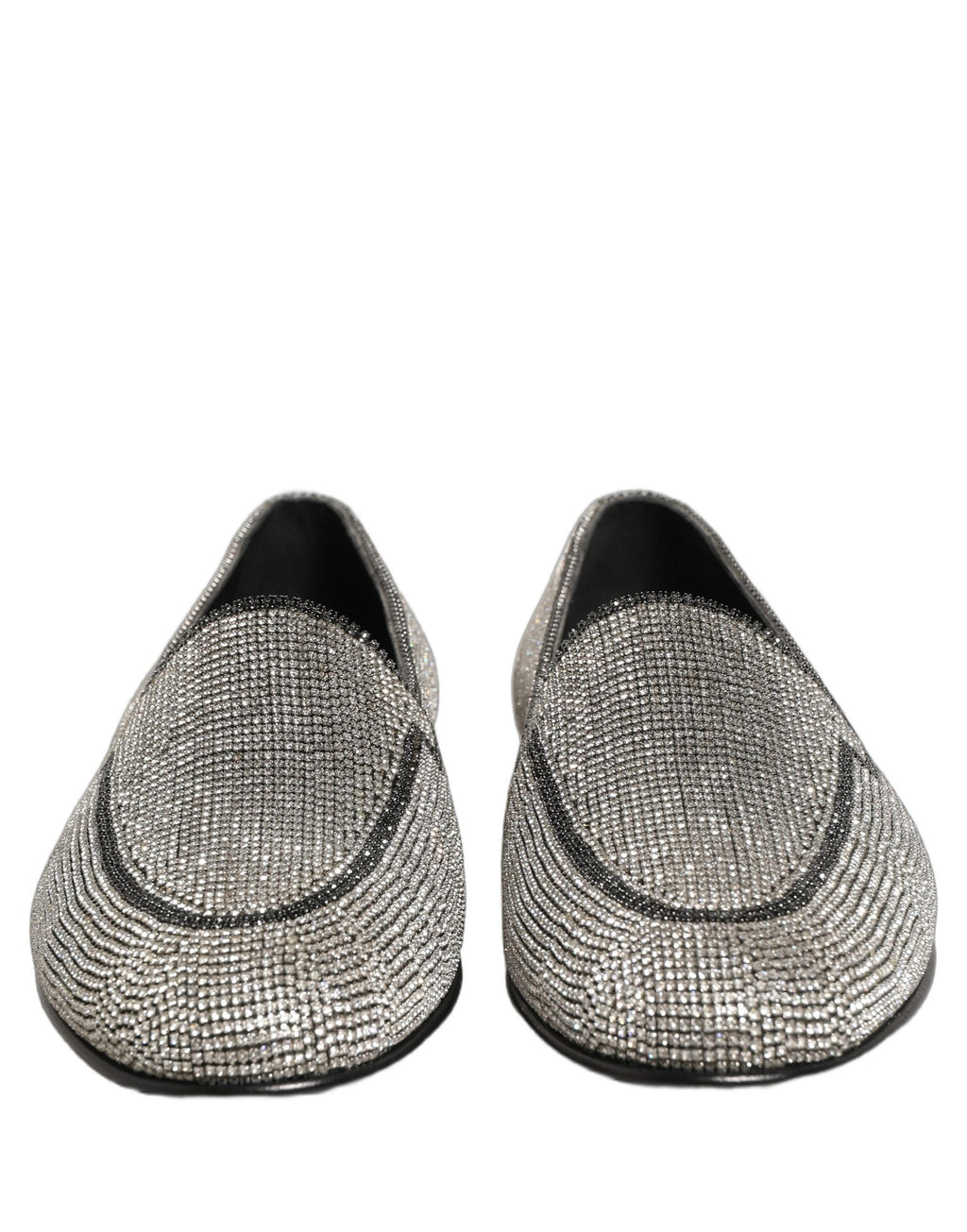 Dolce & Gabbana Herren-Loafer mit silbernen Kristall-Verzierungen
