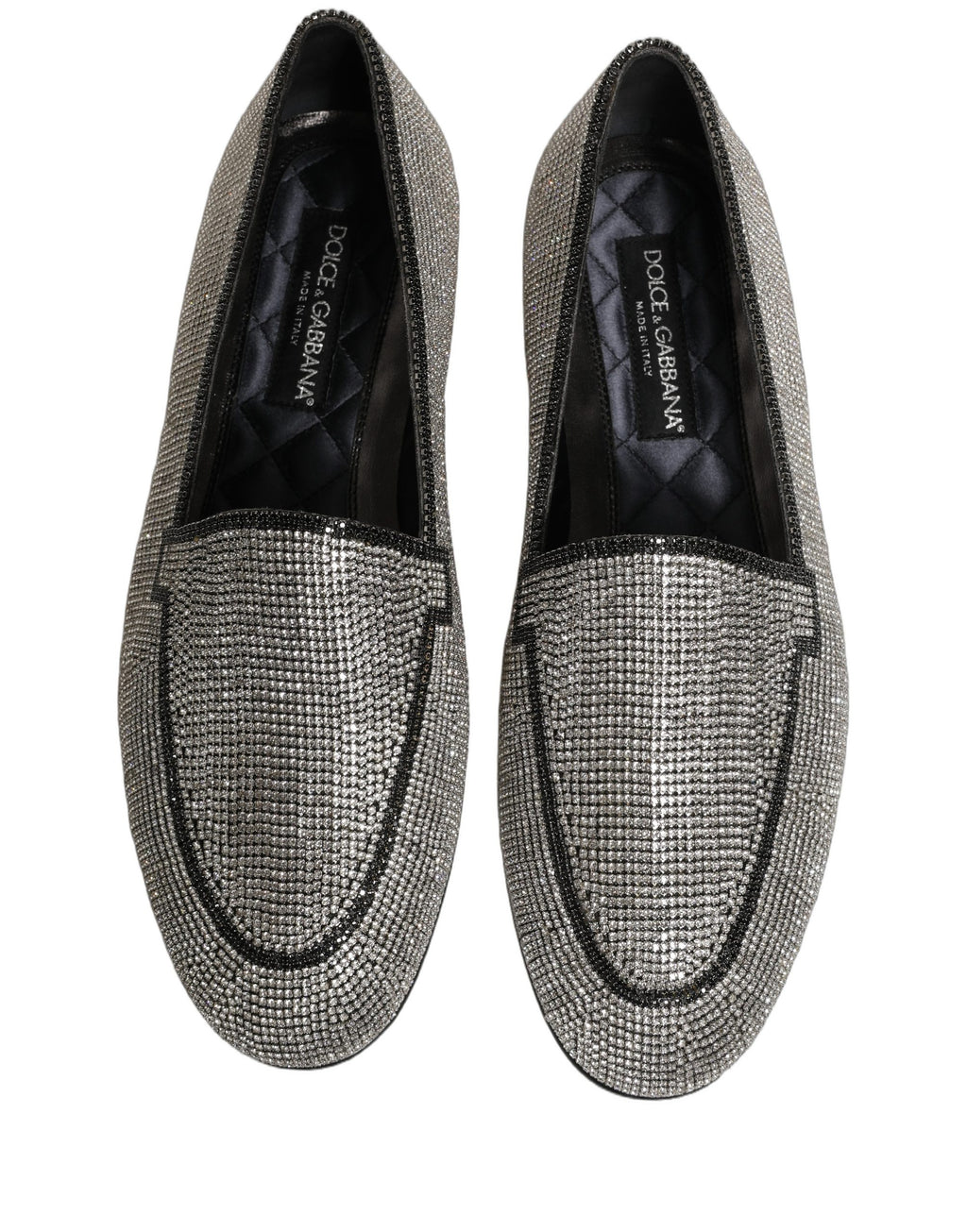 Dolce & Gabbana Herren-Loafer mit silbernen Kristall-Verzierungen