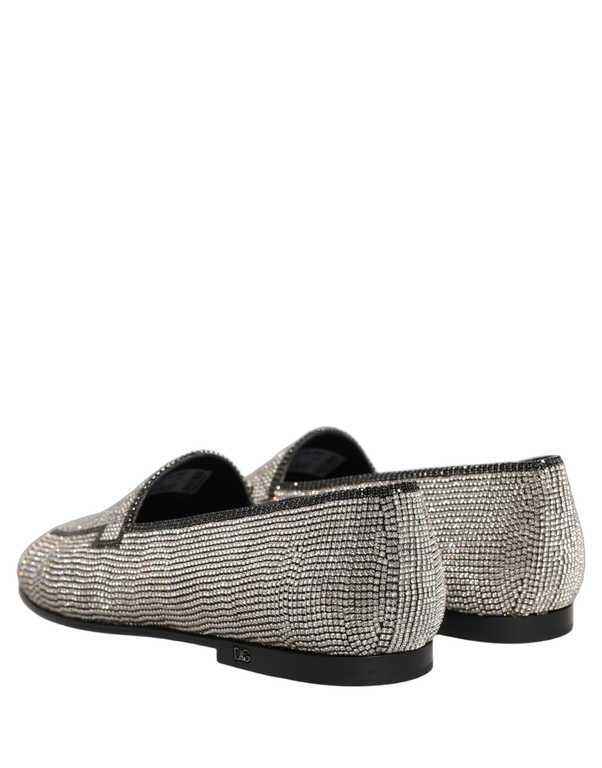 Dolce & Gabbana Herren-Loafer mit silbernen Kristall-Verzierungen