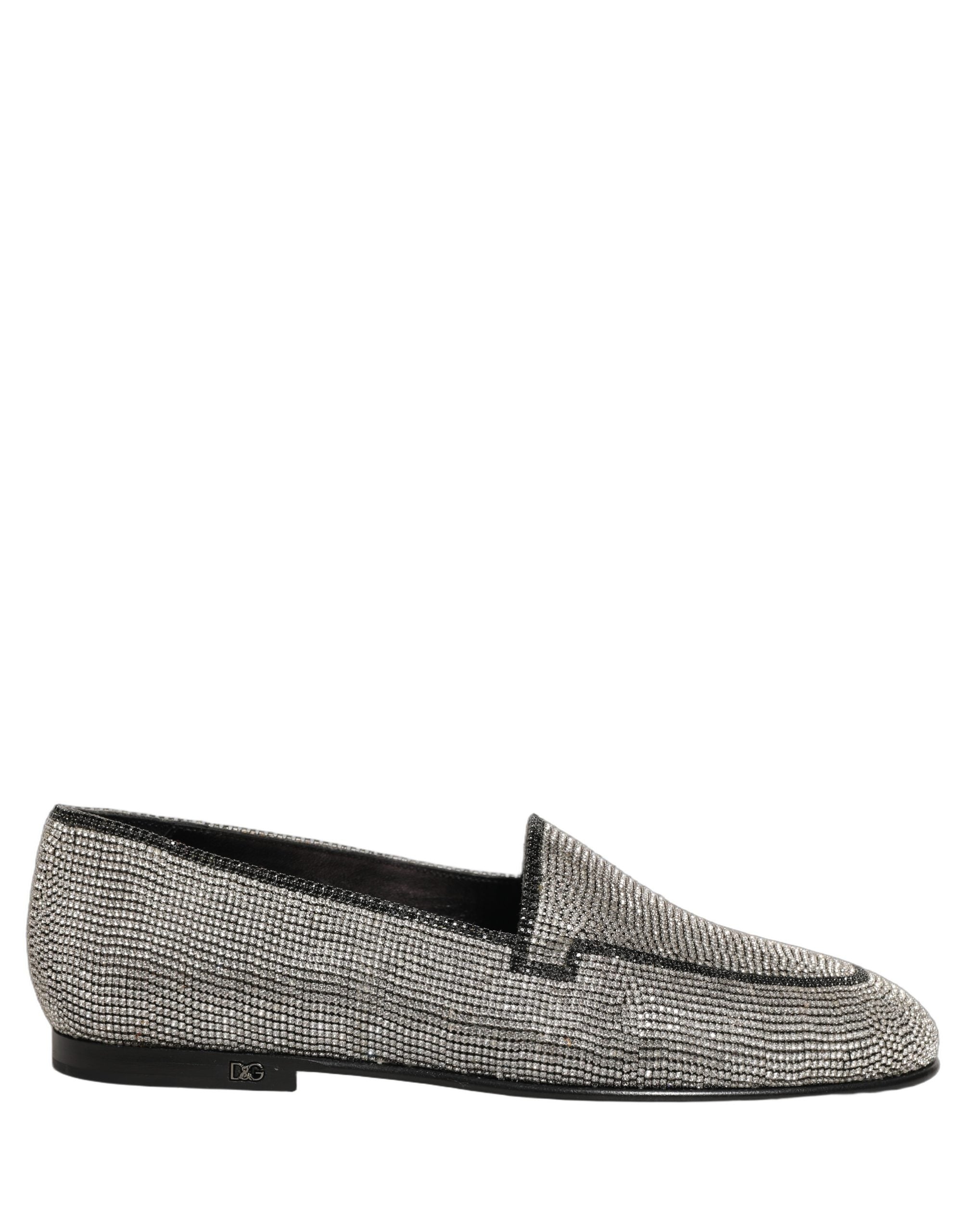 Dolce & Gabbana Herren-Loafer mit silbernen Kristall-Verzierungen