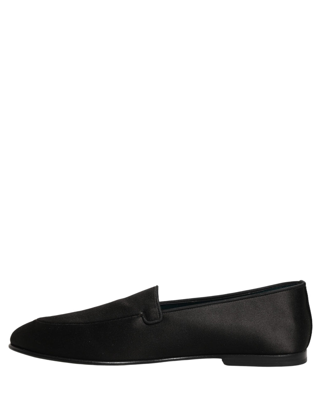 Dolce & Gabbana Schwarze Satin-Loafer mit Logo – Slip-On-Flats