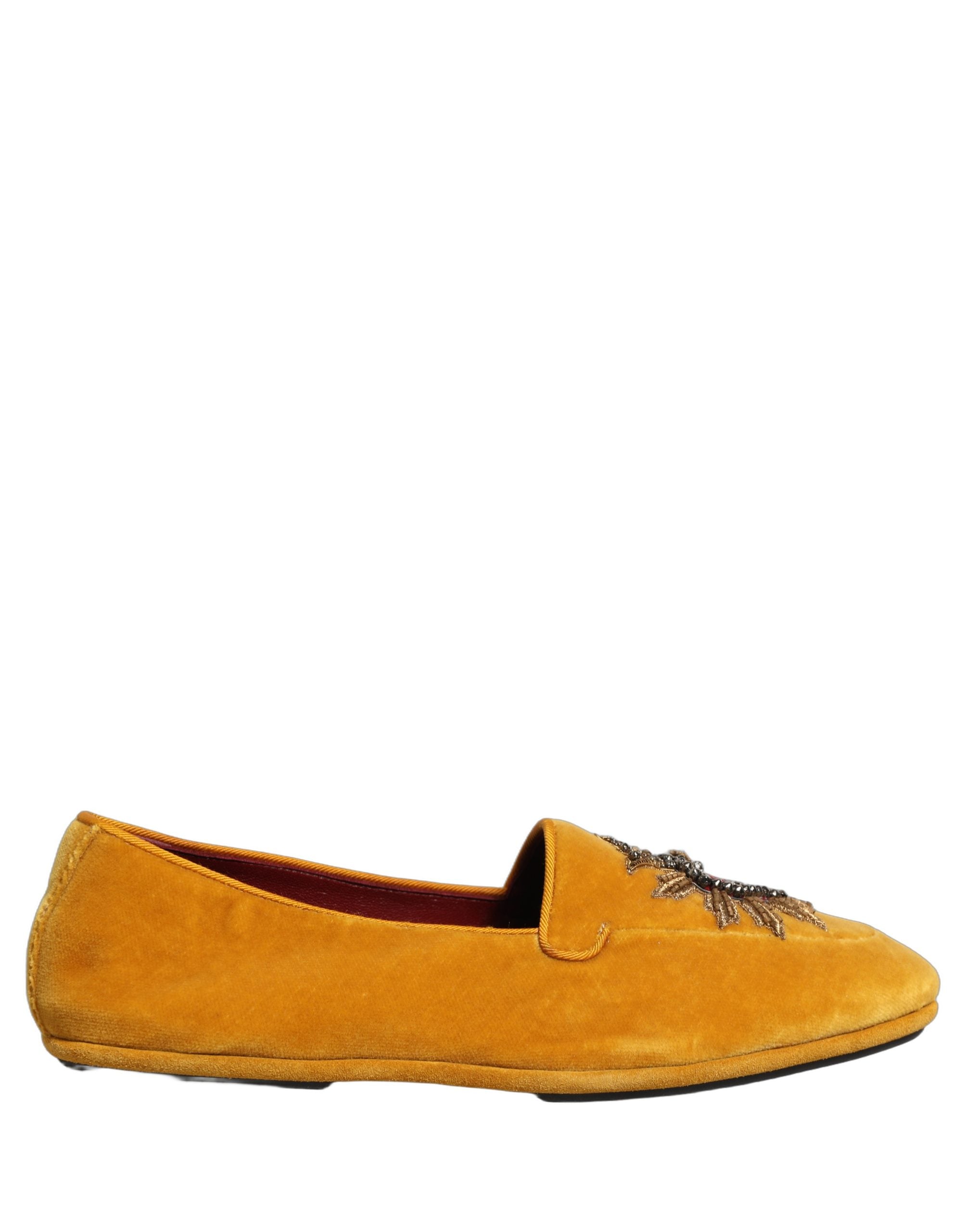 Dolce & Gabbana Gelbe Samt-Loafer mit DG-Herz-Applikation