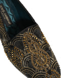 Dolce & Gabbana Schwarze Loafer mit Goldverzierungen