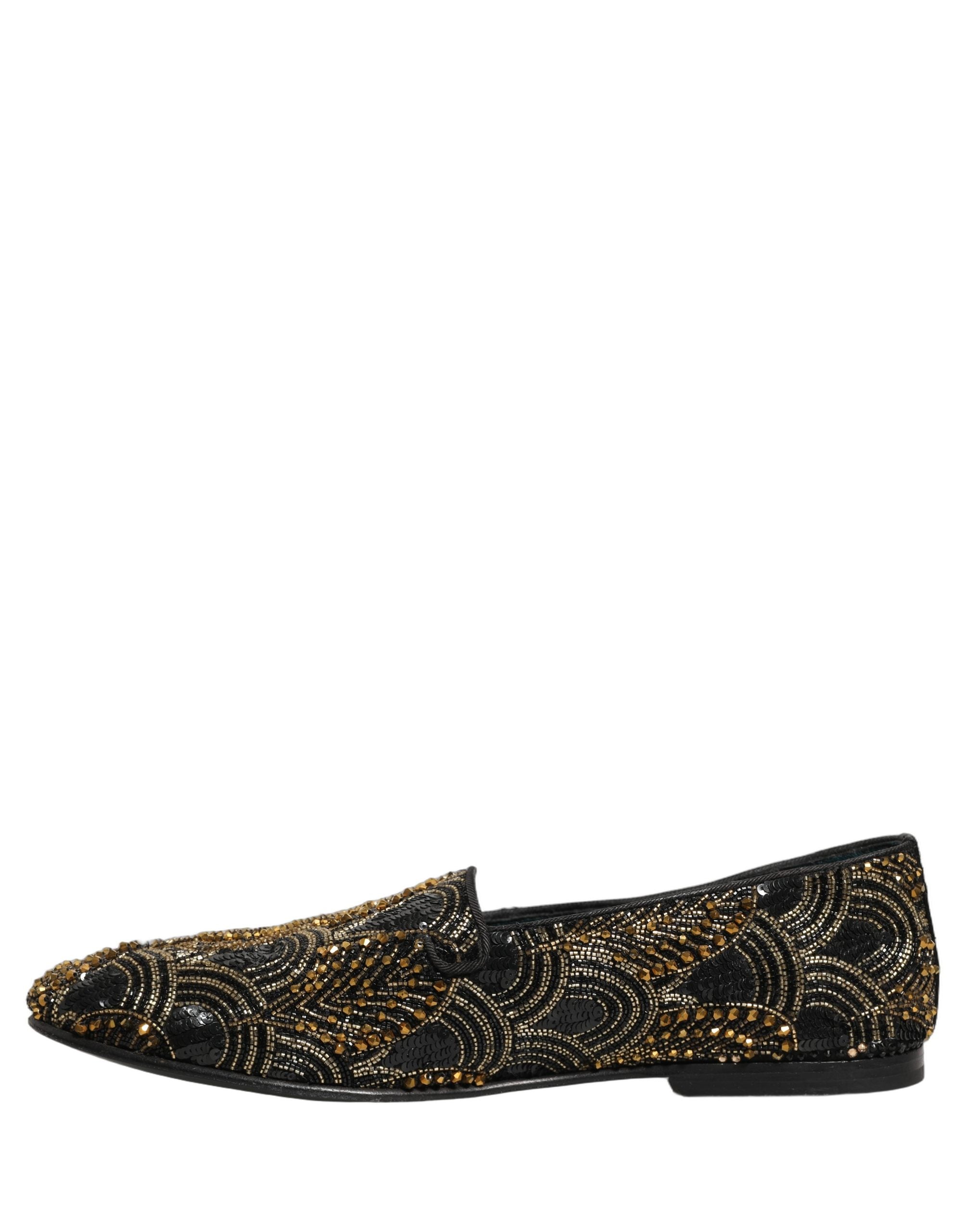 Dolce & Gabbana Schwarze Loafer mit Goldverzierungen
