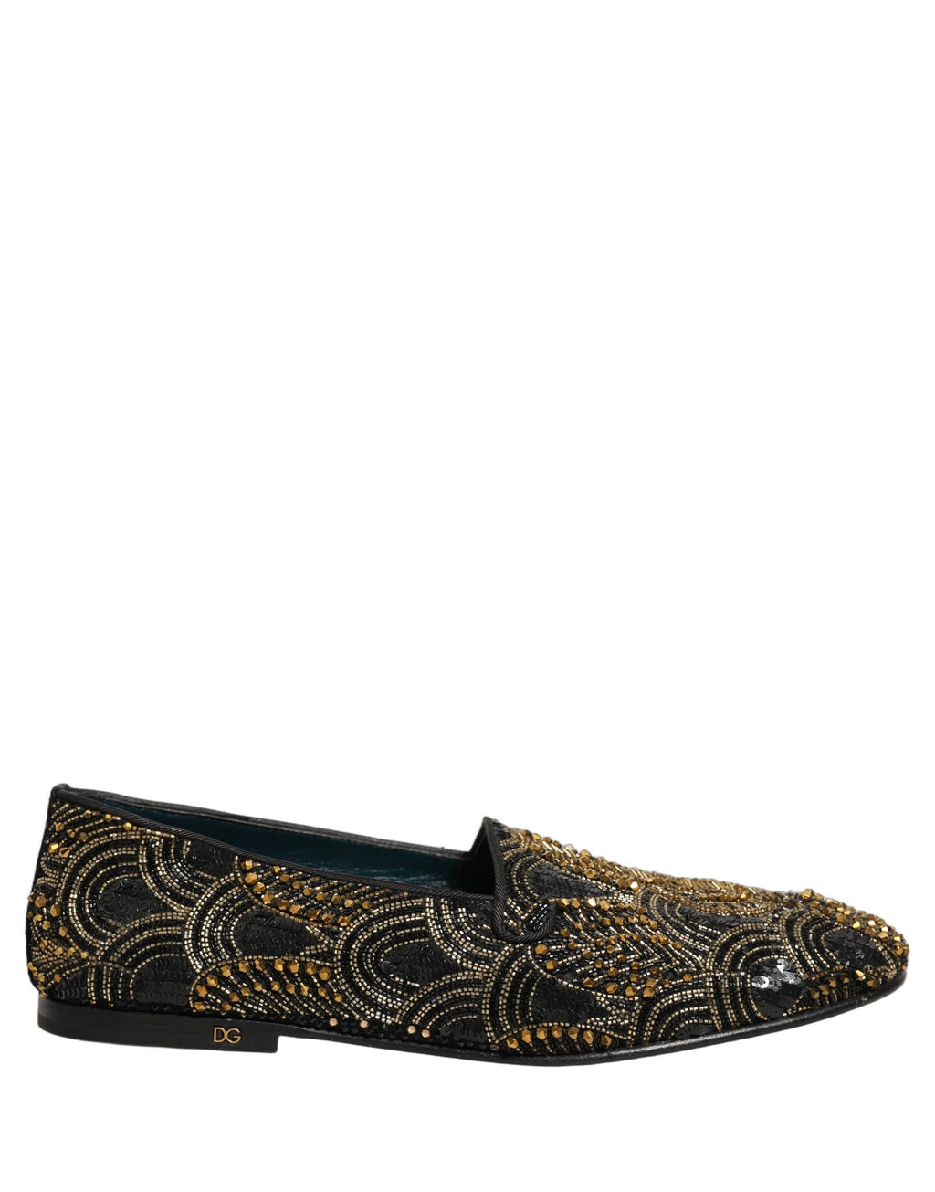 Dolce & Gabbana Schwarze Loafer mit Goldverzierungen