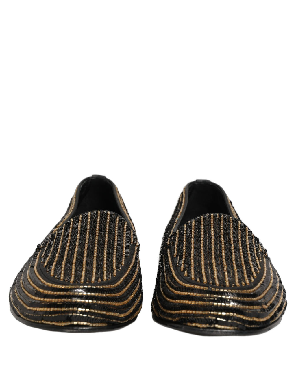 Dolce & Gabbana Schwarze Loafer für Herren mit goldenen Pailletten