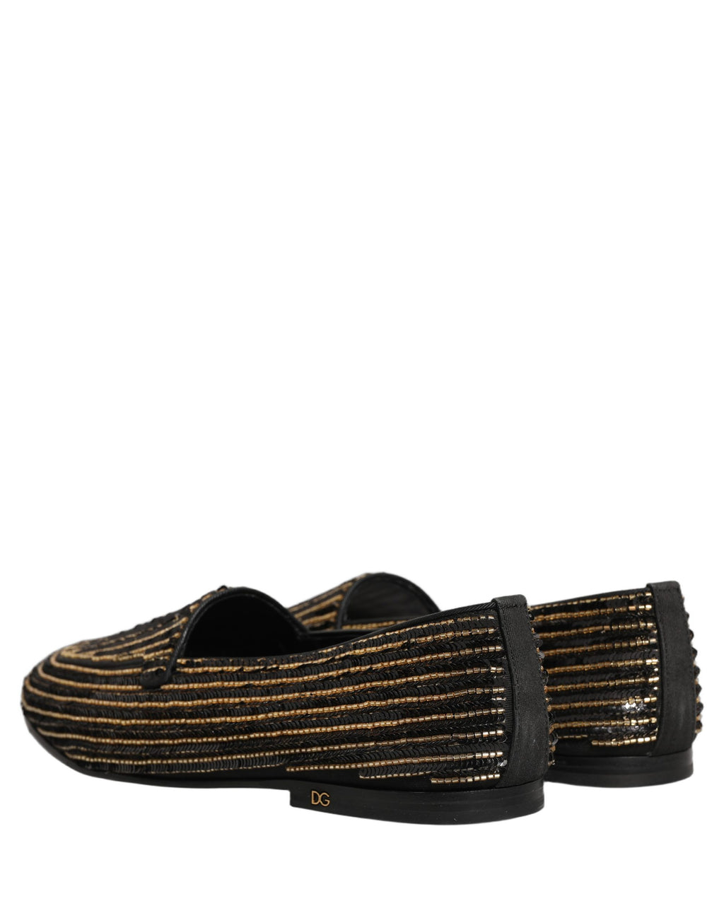 Dolce & Gabbana Schwarze Loafer für Herren mit goldenen Pailletten