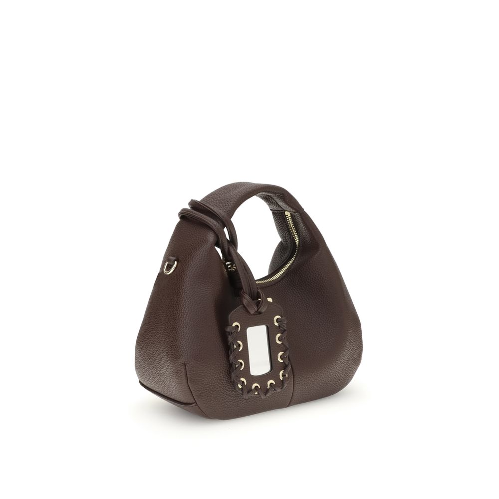 Ganni Braune Handtasche aus recyceltem Polyester