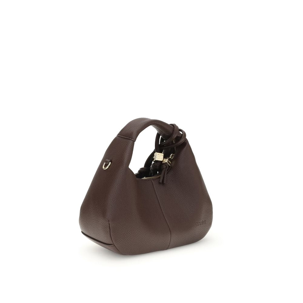 Ganni Braune Handtasche aus recyceltem Polyester