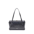 Jil Sander Schwarze Bos Taurus Kalbsleder Schultertasche