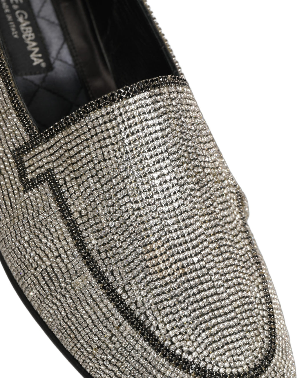 Dolce & Gabbana Herren-Loafer mit silbernen Kristall-Verzierungen