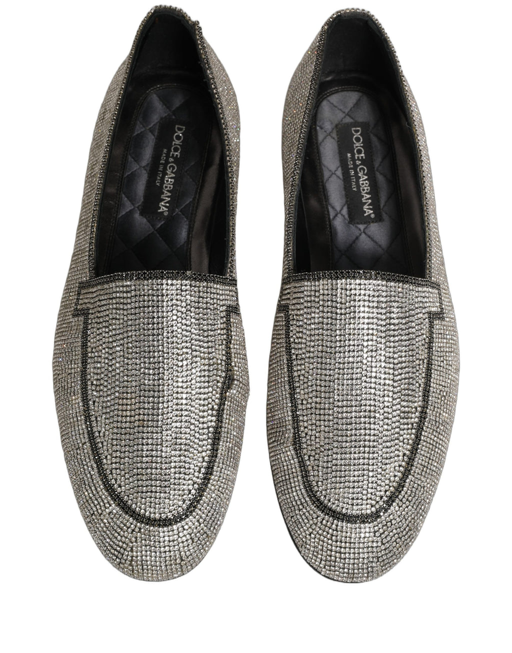 Dolce & Gabbana Herren-Loafer mit silbernen Kristall-Verzierungen