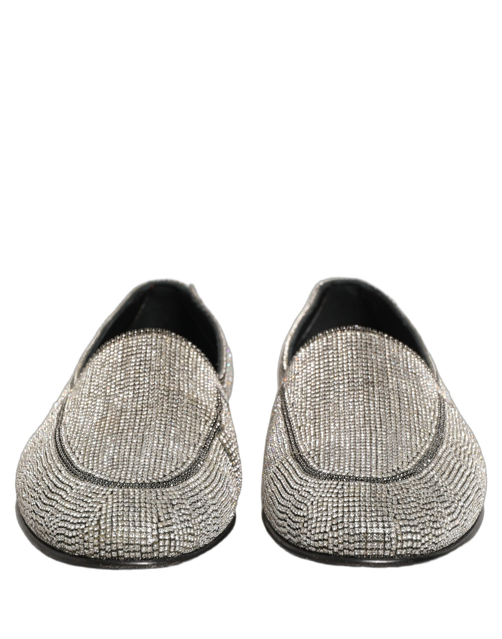 Dolce & Gabbana Herren-Loafer mit silbernen Kristall-Verzierungen